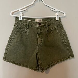 Olive Green High-Rise Shorts
